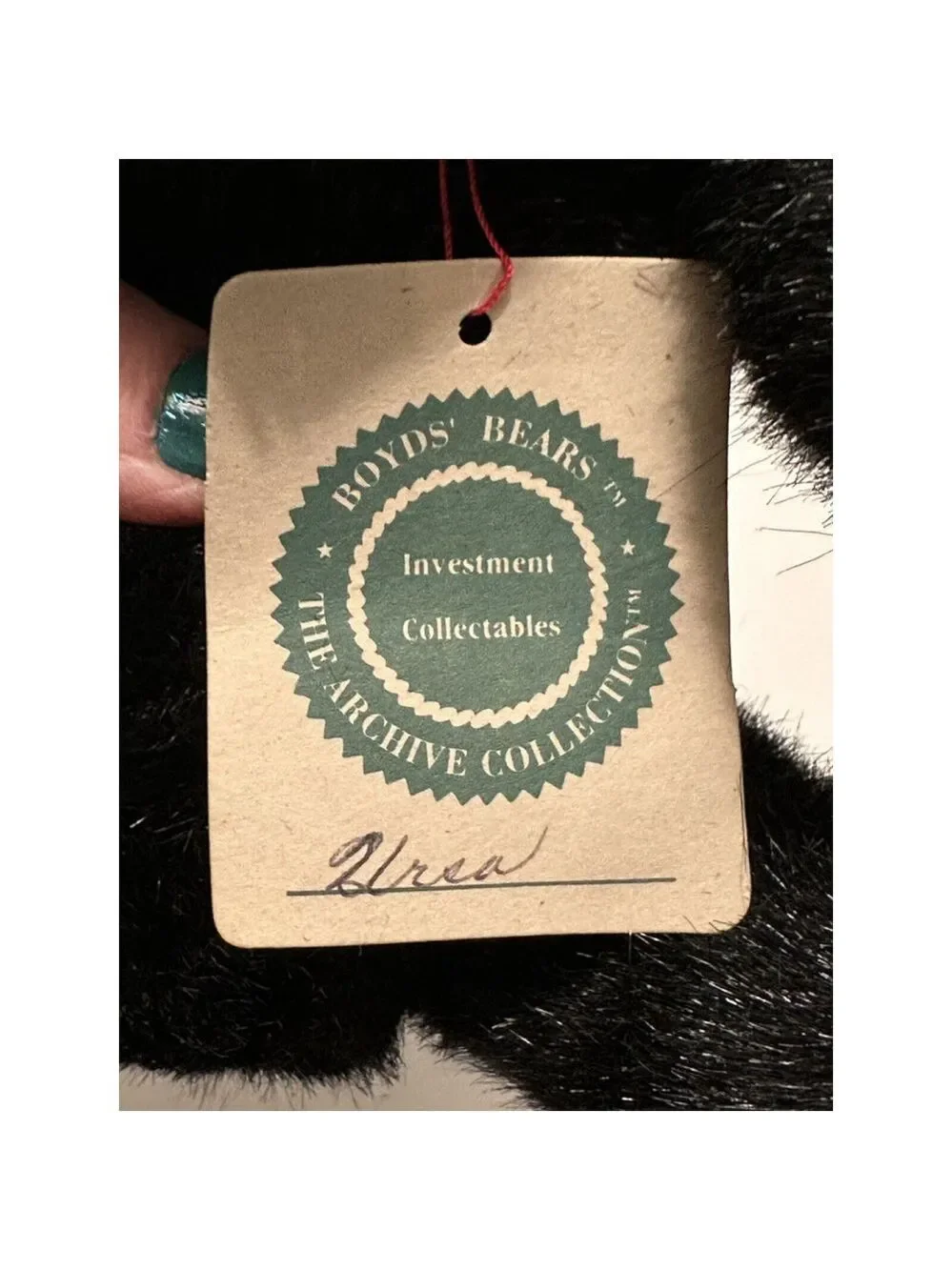 Boyds Bears The Archive Collection Black Teddy Bear #1364 Plaid Bow & Paws VTG